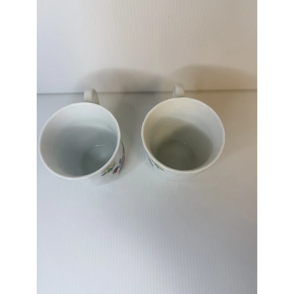 Laura Ashley Fine Porcelain 2 Coffee Tea Mugs Cottagecore Floral Discontinued